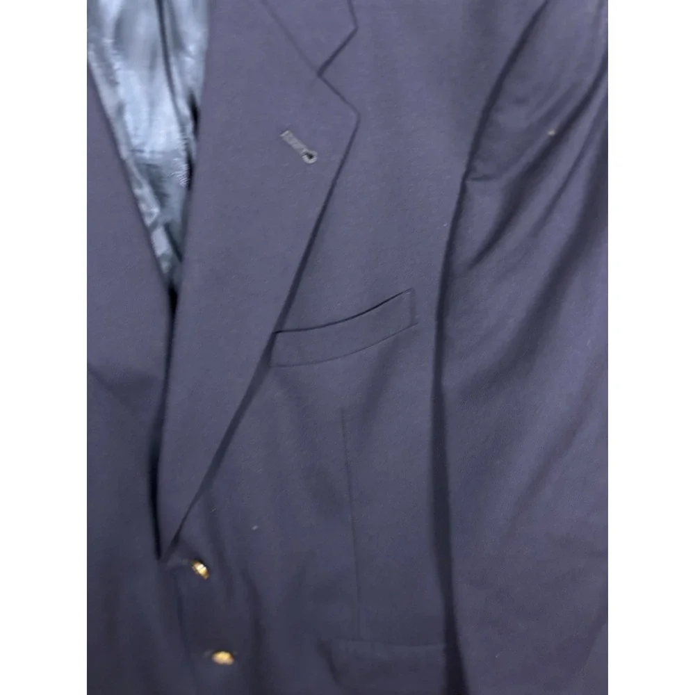 Burberry  Blazer Mens 45 Navy Blue Good Gold Buttons 2-Button‎ Sport Coat